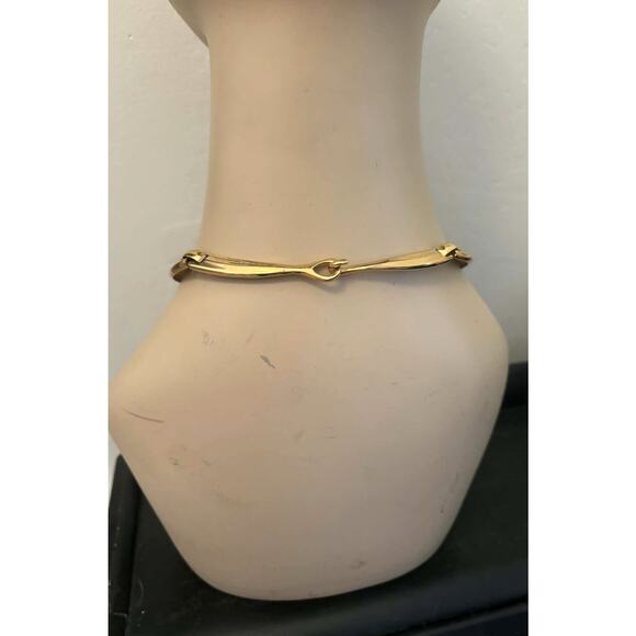 Vintage Napier Gold-Tone Sculptural Choker Necklace – Statement Collar - Picture 4 of 5